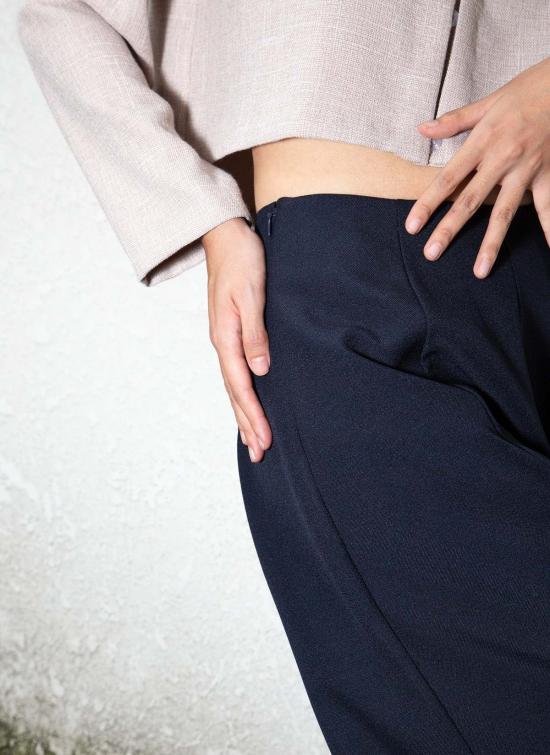  카렘 스트레이트 팬츠 엄브렐라 포패널 와이드 레그 포켓 팬츠 다크 네이비 - KAAREM