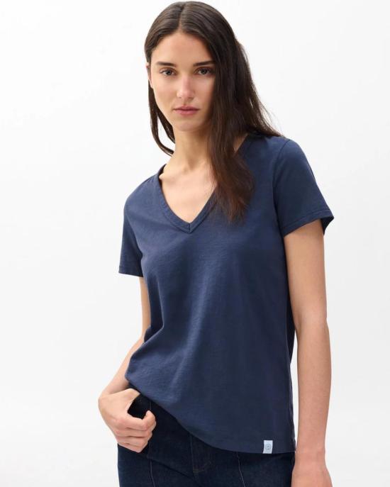  랙앤본 반팔 티셔츠 Rag & Bone The Slub Vee 티셔츠 살루트 - RAG & BONE