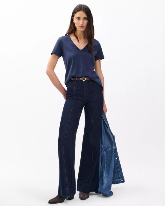  랙앤본 반팔 티셔츠 Rag & Bone The Slub Vee 티셔츠 살루트 - RAG & BONE