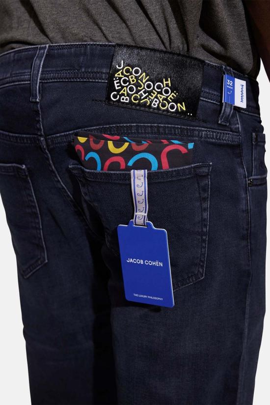  야콥코헨 스트레이트 팬츠 Jacob Cohen Nick 12oz 소프트 스트레치 데님 슈퍼 다크 블루 - JACOB COHËN
