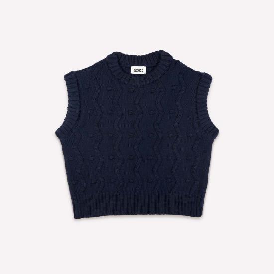  지지 니트웨어 민소매 티셔츠 버블 - GIGI KNITWEAR