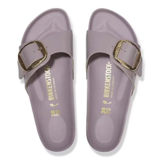  버켄스탁 샌들 마드리드 해머드 빅 버클  하이샤인 페이디드 퍼플 - BIRKENSTOCK