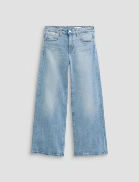  아드리아노 골드슈미드 데님 팬츠 Ag Jeans Saige 와이드 레그 크롭 킹스 리버 진 - ADRIANO GOLDSCHMIED