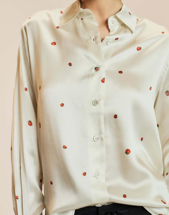  신시아 로리 블라우스 신시아 로울리 레이디버그 실크  화이트/멀티 - CYNTHIA ROWLEY