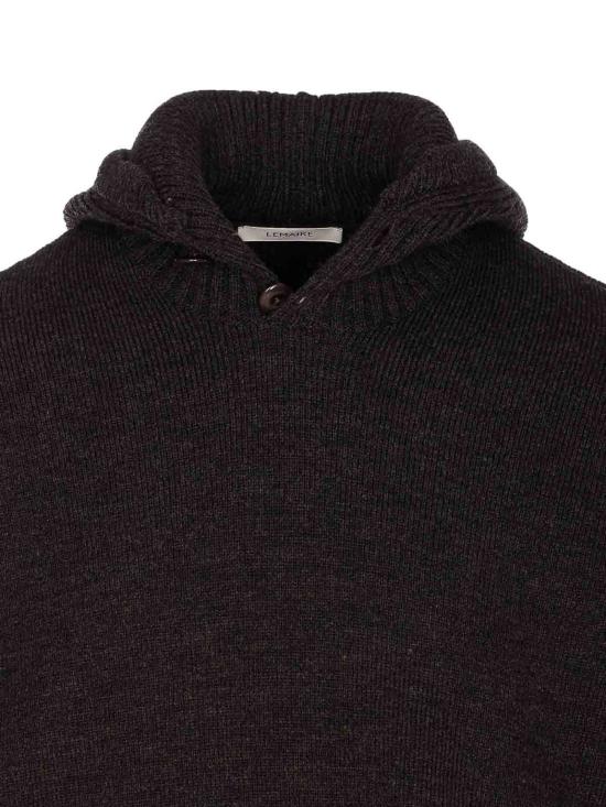  르메르 후드 티셔츠 후드 스웨터 다크 에스프레소 - LEMAIRE