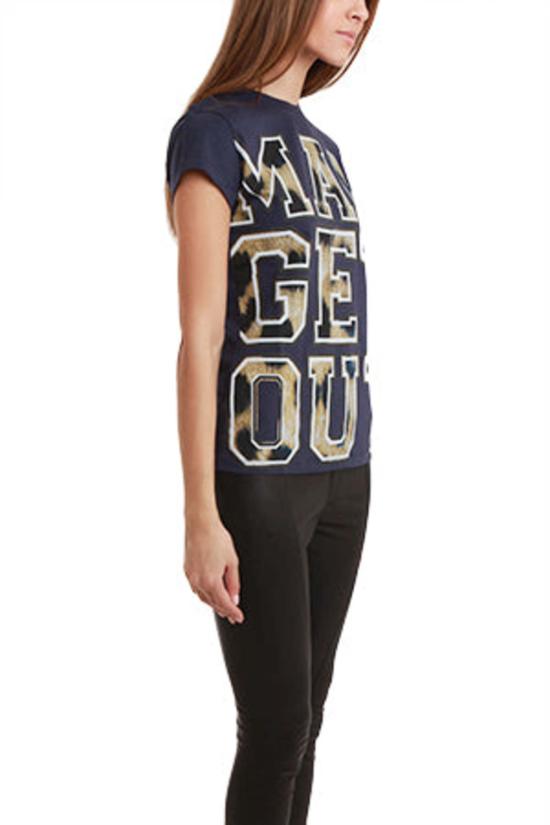  에뜨르 쎄실 반팔 티셔츠 Etre Ceclle Man Get Out 티셔츠 네이비 - ETRE CECILE