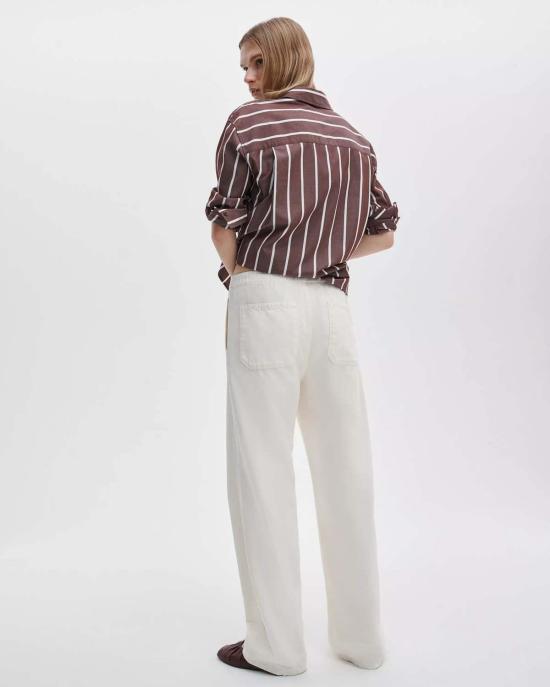 랙앤본 스트레이트 팬츠 Rag & Bone Logan 데님 트랙 팬츠 에크루 스포츠 - RAG & BONE