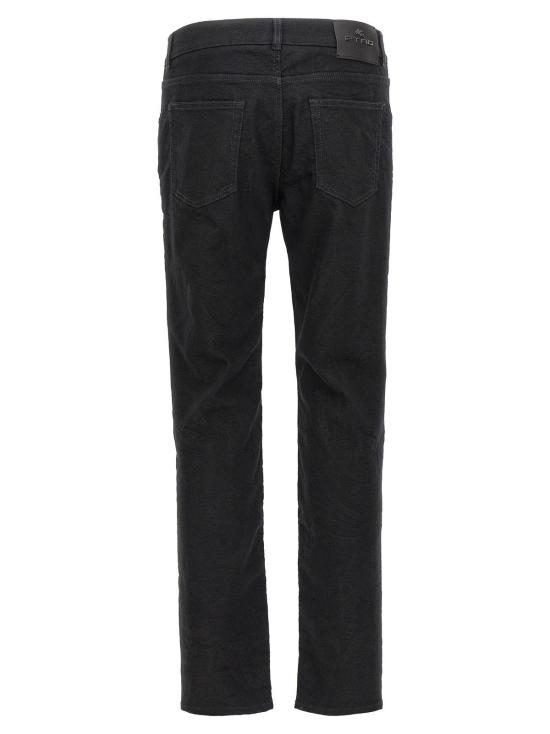  에트로 데님 팬츠 스트레치 코튼 자카드 진 블랙 - ETRO