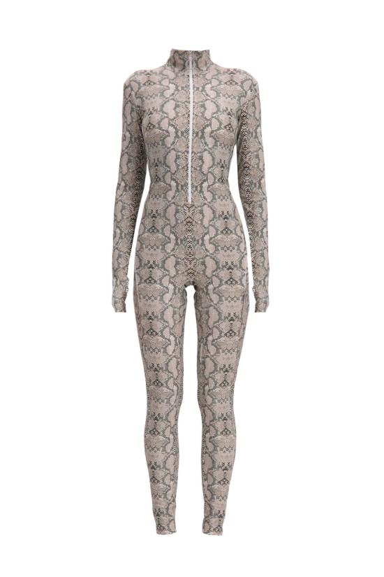  모노수트 바디수트 티셔츠 파이톤 긴팔 터틀넥 바디수트 파이톤 - MONOSUIT