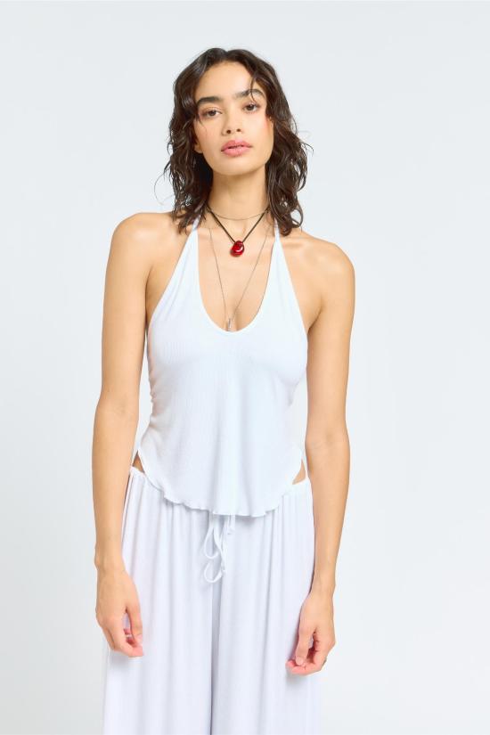  sâb studio 블라우스 Sâb Studio Isla 홀터탑 브라이트 화이트 - OTHER BRANDS