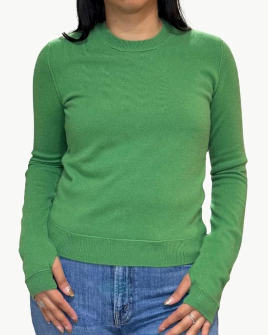  브라조 트리콧 스웨터 브라조 트리코 로얄 캐시미어 풀오버  라임 - BRAZEAU TRICOT