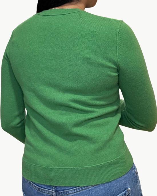  브라조 트리콧 스웨터 브라조 트리코 로얄 캐시미어 풀오버  라임 - BRAZEAU TRICOT