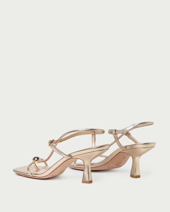  로플러랜달 샌들 로플러 랜달 트리아나 가죽 미드힐  골드 - LOEFFLER RANDALL