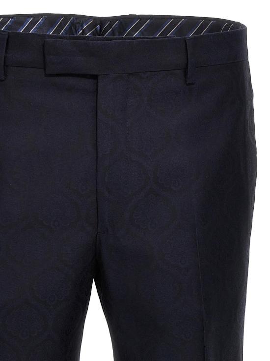  에트로 스트레이트 팬츠 자카드 드레스 팬츠 블루 - ETRO