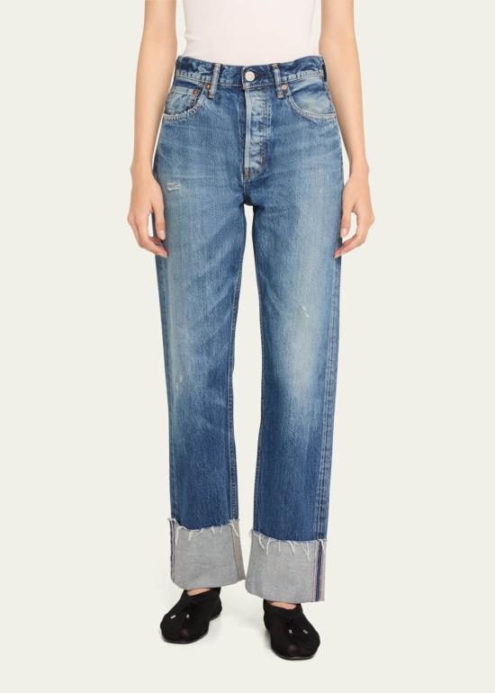  마우지 데님 팬츠 무시 빈티지 바드무어 와이드 스트레이트 진 라이트 블루 - MOUSSY