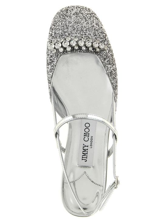  지미추 플랫 슈즈 벨린다 발레 플랫 실버 - JIMMY CHOO