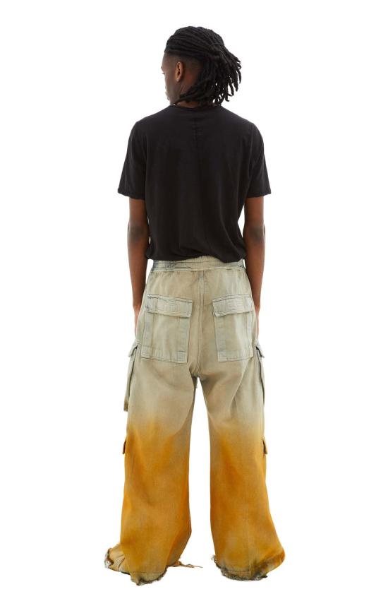  릭 오웬스 스트레이트 팬츠 더블 카고 점보 벨라스  스카이/오렌지 - RICK OWENS