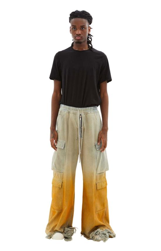  릭 오웬스 스트레이트 팬츠 더블 카고 점보 벨라스  스카이/오렌지 - RICK OWENS