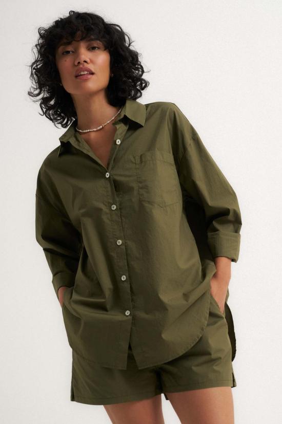  비 아이들 숏팬츠 Be Idle Poplin Boxer Short Olive - BE IDLE