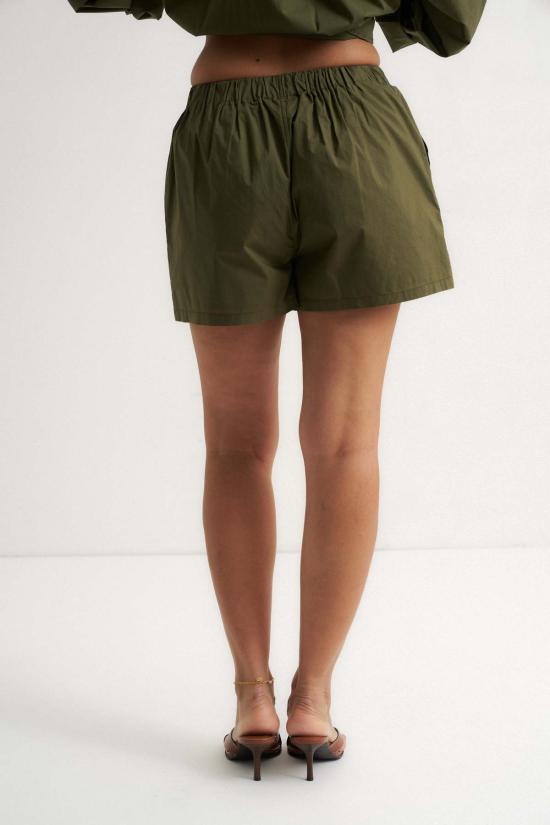  비 아이들 숏팬츠 Be Idle Poplin Boxer Short Olive - BE IDLE