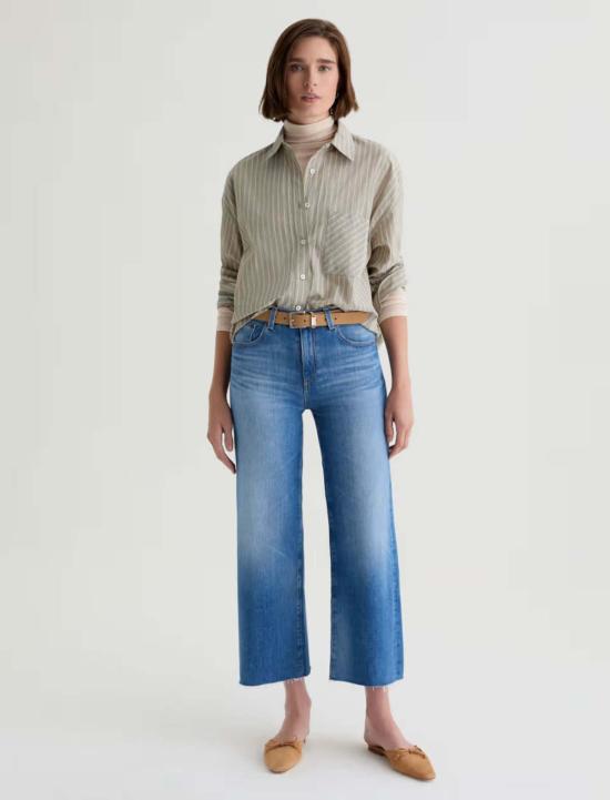  아드리아노 골드슈미드 데님 팬츠 Ag Jeans Saige 와이드 레그 크롭