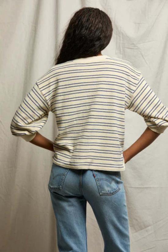  퍼펙트 화이트 티 스웨터 록시 스트라이프 루프 테리 스웨트셔츠 - PERFECT WHITE TEE