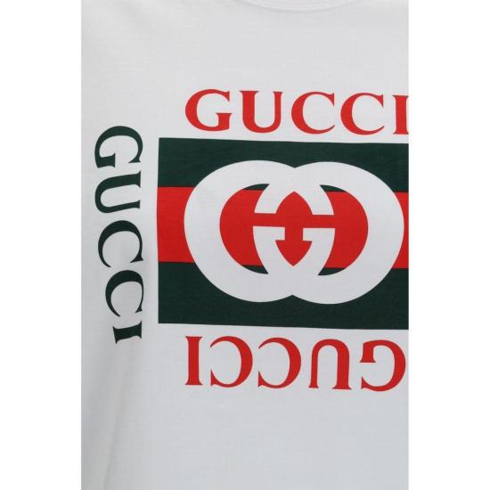  구찌 반팔 티셔츠 앙코라 G 러브드 코튼 티셔츠 화이트 - GUCCI