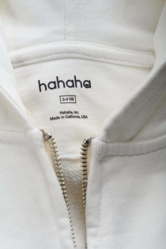  [키즈] HAHAHA 자켓 키즈 하하하 오가닉 코튼 지퍼업 에센셜 재킷 오프화이트 - HAHAHA