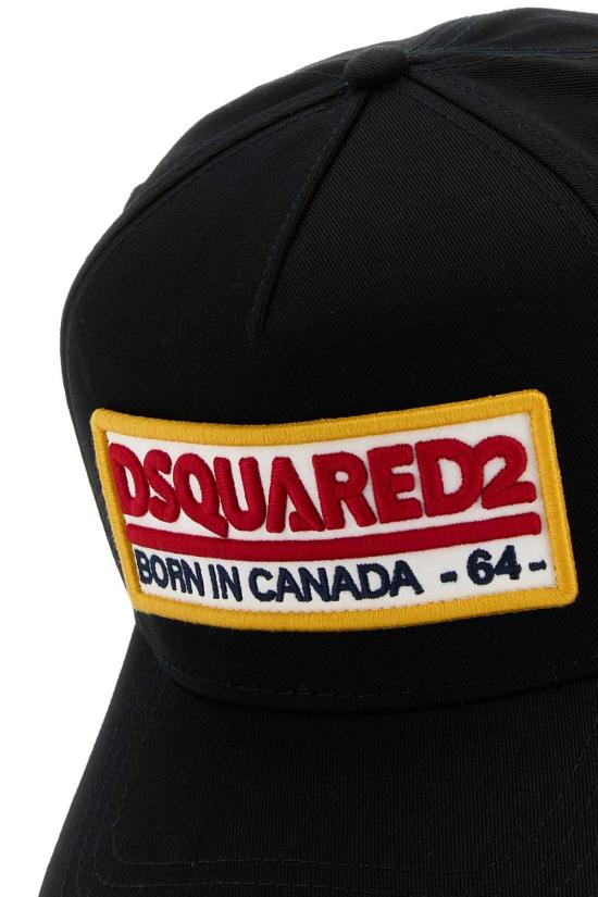  디스퀘어드2 볼캡 Dsquared2 블랙 코튼 베이스볼 캡 - DSQUARED2