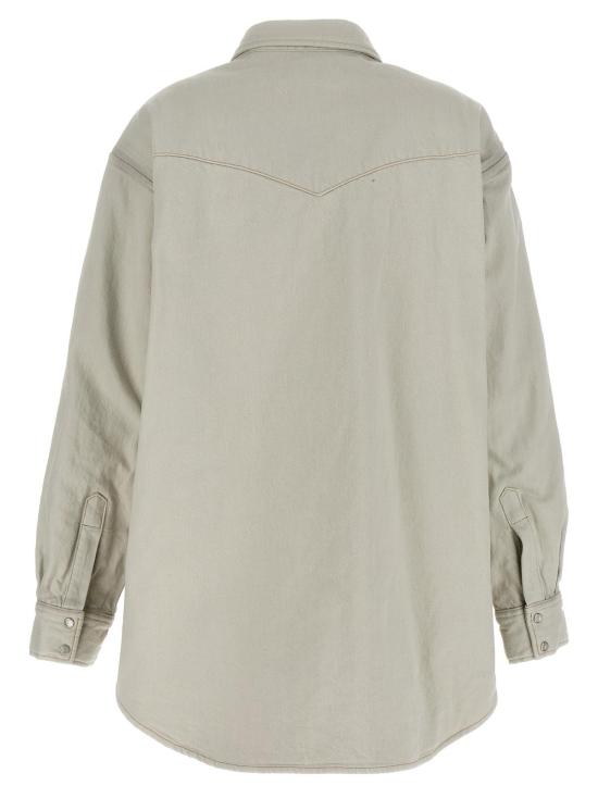  마르지엘라 데님 셔츠 메종  패딩 코튼 데님 오버셔츠 화이트 - MAISON MARGIELA