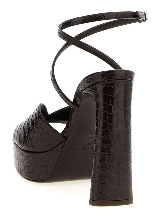  지미추 샌들 칼리 스틸레토 힐  브라운 - JIMMY CHOO