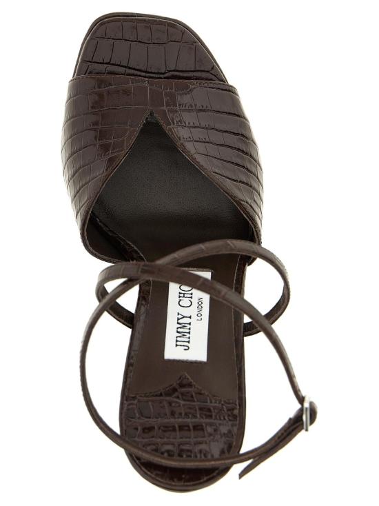  지미추 샌들 칼리 스틸레토 힐  브라운 - JIMMY CHOO
