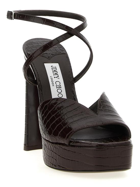  지미추 샌들 칼리 스틸레토 힐  브라운 - JIMMY CHOO