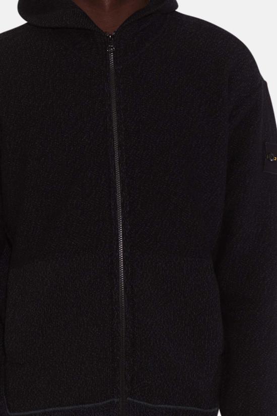  스톤 아일랜드 집업 니트 후드 지퍼 카디건 페트롤 - STONE ISLAND