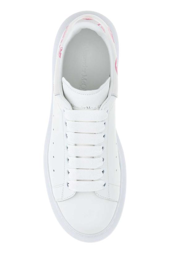  알렉산더 맥퀸 스니커즈 화이트 가죽 , 프린트 힐, 화이트/핑크 - ALEXANDER MCQUEEN