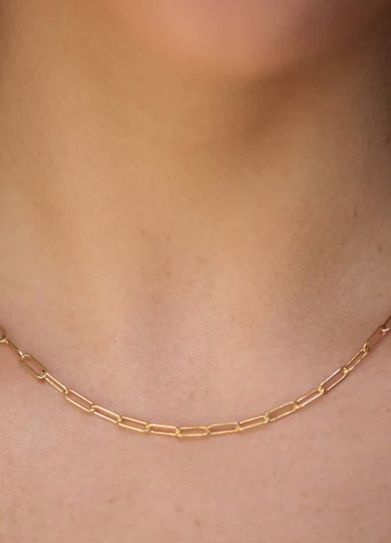  마라 카리조 스칼리세 목걸이/팬던트 마이크로 직사각형 체인 초커 14K 골드 필드 - MARA CARRIZO SCALISE