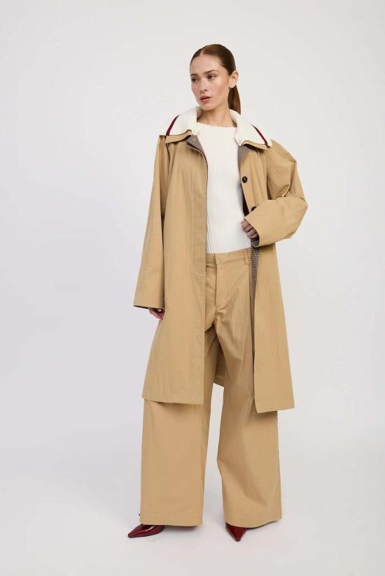 앙 세종 트렌치 코트 En Saison Marleigh 롱 카  카키 - EN SAISON
