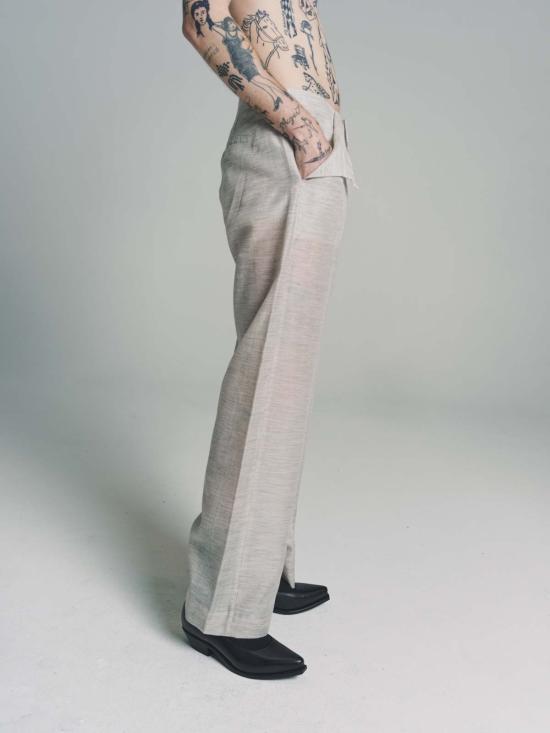  가브리엘라 콜 가먼츠 스트레이트 팬츠 Gabriela Coll Garments No.205 Yak Blend 바지 Heather Grey - GABRIELA COLL GARMENTS