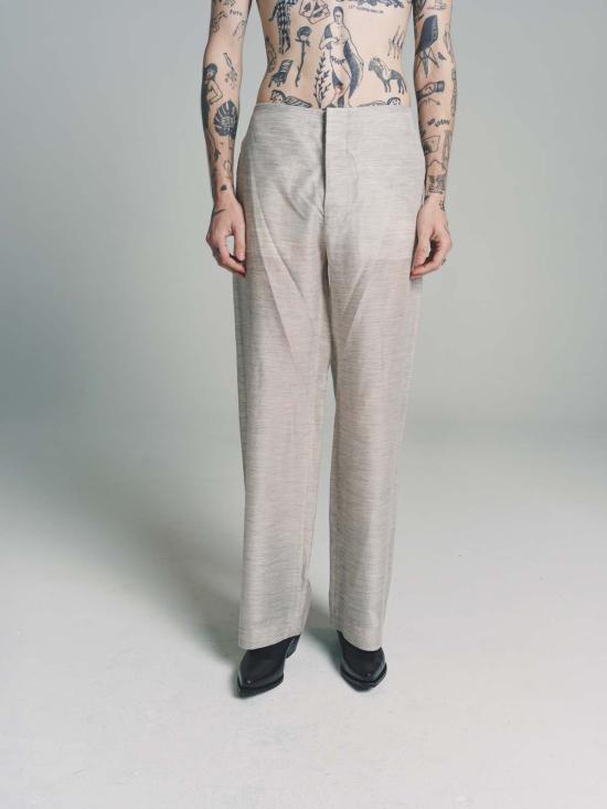  가브리엘라 콜 가먼츠 스트레이트 팬츠 Gabriela Coll Garments No.205 Yak Blend 바지 Heather Grey