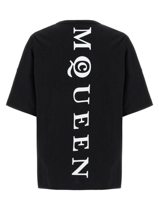  알렉산더 맥퀸 반팔 티셔츠 투톤 코튼 티셔츠 - ALEXANDER MCQUEEN