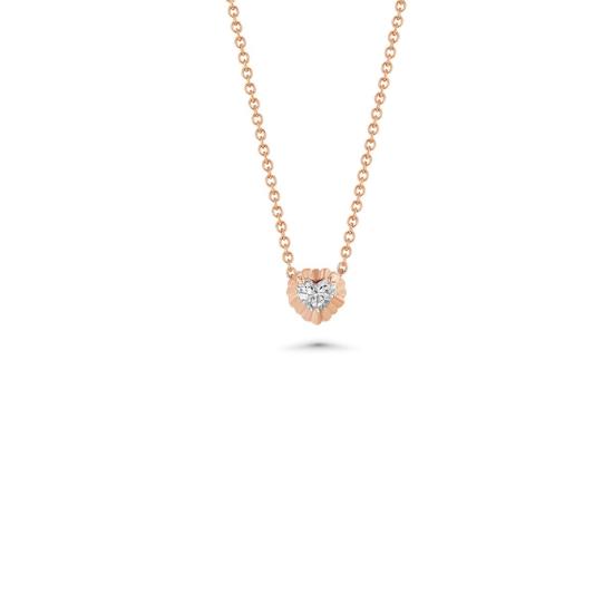  리지 맨들러 파인 주얼리 목걸이/팬던트 플루티드 버튼 네크리스, 하트 컷 다이아몬드 - LIZZI MANDLER FINE JEWELRY