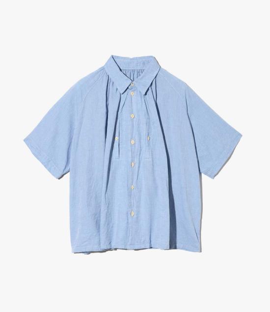  엔지니어드가먼츠 반팔 셔츠 Engineered Garments Lab 셔츠 Lt. Blue Cl Solid