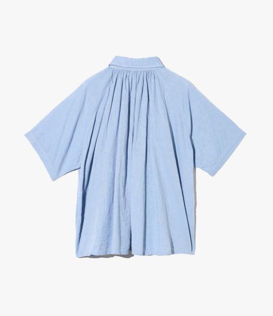  엔지니어드가먼츠 반팔 셔츠 Engineered Garments Lab 셔츠 Lt. Blue Cl Solid - ENGINEERED GARMENTS