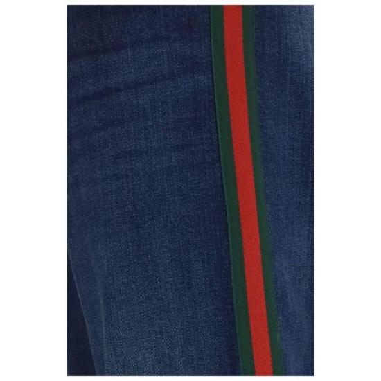  구찌 데님 팬츠 코튼 플레어 진 블루 - GUCCI