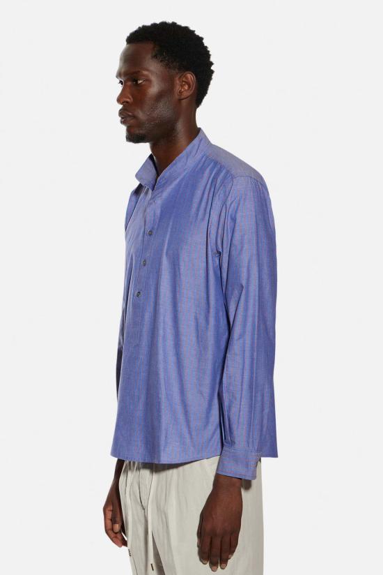  블루&크림 셔츠 WVBC25 T101 NAVY WINE STRIPE - BLUE&CREAM