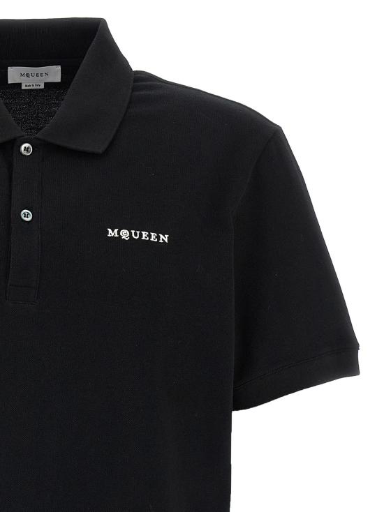  알렉산더 맥퀸 폴로 티셔츠 투톤 코튼 폴로 셔츠 - ALEXANDER MCQUEEN