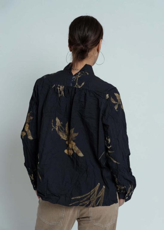  파드칼레 블라우스 Pas De Calais 자포니즘 플라워 프린트  네이비 - PAS DE CALAIS