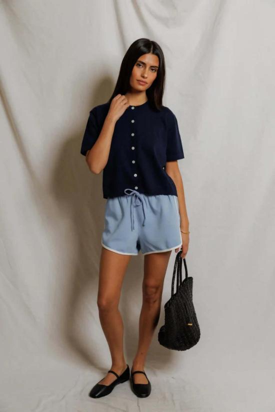  퍼펙트 화이트 티 숏팬츠 레오 퓨어폼 스포티 쇼츠 퍼시픽 블루/브라이트 아이보리 - PERFECT WHITE TEE