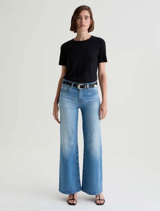  아드리아노 골드슈미드 데님 팬츠 Ag Jeans Saige 와이드 레그 진