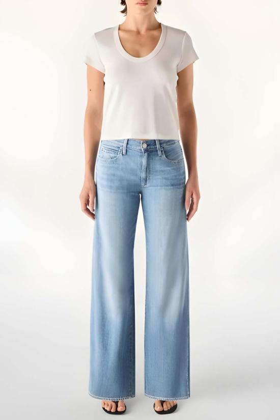  아모 데님 데님 팬츠 레지나 미드라이즈 와이드 레그 진 - AMO DENIM